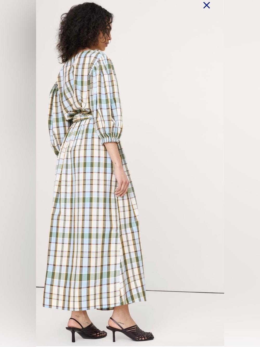 Banana Republic Plaid Wrap Maxi Dress in Blue, Green & Cream NEW WITH TAGS - Picture 3 of 3